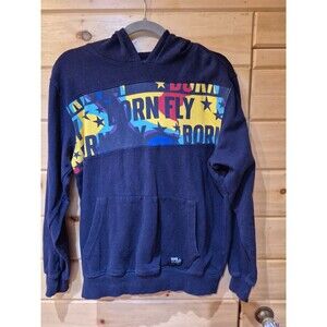 Born Fly Men's Hooded Sweatshirt Blue XL 18-20 Y2k
